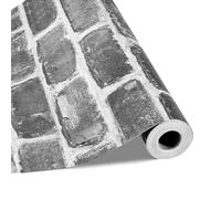 VEVOR Carta da Parati Adesiva Decorativa 45 cm x 10 m, Rotolo di Carta da Parati Autoadesiva in Vinile, Impermeabile, per Rivestimenti Murali, Camere da Letto, Cucine, Mattoni Grigi
