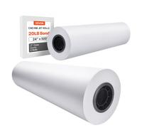 VEVOR Carta per Plotter di Grande Formato 2 Rotoli 609,6 mm x 152,4 m Rotoli CAD