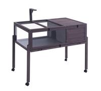 VEVOR Casa per Tartarughe, Habitat per Tartarughe per Interni ed Esterni, Recinto per Tartarughe in Legno con Supporto per Luce, Piedini, Gabbia Habitat a Rotelle per Rettili, Piccoli Animali