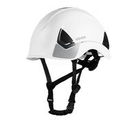 VEVOR Casco di Sicurezza ABS Omologato ANSI/ISEA Z89.1 con Sospensione a Cricchetto a 6 Punti, Casco da Costruzione Lavoro Testa tra 53 e 64 cm per Edilizia Industriale, Bianco