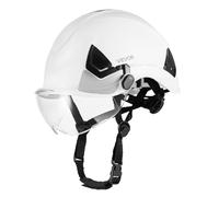 VEVOR Casco di Sicurezza Omologato ANSI/ISEA Z89.1 con Visiera senza Cuffie con Sospensione a Cricchetto a 6 Punti, Casco Protettivo da Lavoro Costruzione per Edilizia Industriale