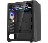 VEVOR Case per PC Compatto, 3 Ventole ARGB da 120 mm Case per Computer da Gioco con Pannelli in Vetro Temperato ad Alto Flusso d'Aria, per GPU Fino a 320 mm di Lunghezza, per ATX/M-ATX/ITX