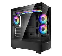 VEVOR Case per PC Compatto, 6 Ventole PWM ARGB da 120 mm Case per Computer da Gioco con Pannello in Vetro Temperato ad Alto Flusso d'Aria, per GPU Fino a 410 mm di Lunghezza, per ATX/M-ATX/ITX