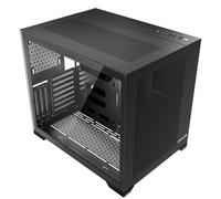 VEVOR Case per PC Compatto, Doppia Camera, Case per Computer da Gioco con Pannelli in Vetro Temperato, Gestione dei Cavi, per GPU fino a 410 mm di Lunghezza, per ATX/M-ATX/ITX, Nessuna Ventola