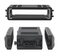 VEVOR Case Rack per Amplificatori, Rack di Rete per Apparecchiature Audio Mixer per DJ 2U 260 mm, Pannelli Anteriori e Posteriori Rimovibili, Valigia Rigida con Rack per Server con Vano Microfono