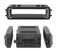VEVOR Case Rack per Amplificatori, Rack di Rete per Apparecchiature Audio Mixer per DJ 2U 260 mm, Pannelli Anteriori e Posteriori Rimovibili, Valigia Rigida con Rack per Server con Vano Microfono