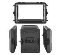 VEVOR Case Rack per Amplificatori, Rack di Rete per Apparecchiature Audio Mixer per DJ 6U 260 mm Materiale in PE con Vano per Microfono, Maniglia per Trasporto, Valigia Rigida con Rack per Server