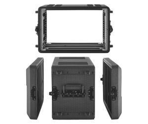 VEVOR Case Rack per Amplificatori, Rack di Rete per Apparecchiature Audio Mixer per DJ 6U 260 mm Materiale in PE con Vano per Microfono, Maniglia per Trasporto, Valigia Rigida con Rack per Server