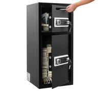 VEVOR Cassaforte a Doppia Anta 93,45 L con Tastiera Elettronica e Chiave | Cassetta di Sicurezza Domestica Antifurto Digitale con Chiave, Fessura di Inserimento, per Denaro Gioielli Documenti Armi