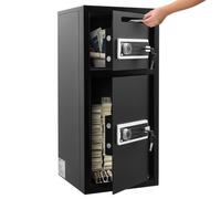 VEVOR Cassaforte a Doppia Porta Cassafforte Elettronica con Illuminazione a LED 350 x 348 x 775 mm, Ignifuga in Acciaio Laminato a Freddo con Fessura di Deposito per Denaro, Documenti, Gioielli