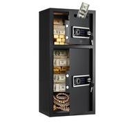 VEVOR Cassaforte a Doppia Porta Cassafforte Elettronica con Illuminazione a LED 350 x 348 x 775 mm, Ignifuga in Acciaio Laminato a Freddo con Fessura di Deposito per Denaro, Documenti, Gioielli