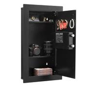 VEVOR Cassaforte a Muro da 102 x 370 x 630 mm con Password e Chiave, Alloggiamento Integrato in Acciaio Laminato a Freddo Q235 con Ripiani Regolabili e Illuminazione a LED, per Denaro, Gioielli