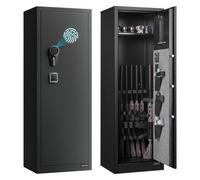 VEVOR Cassaforte Armadio Portafucili da 8 a 10 Armi, Cassaforte per Armi da Fuoco con Impronta Digitale e Password e Chiavi, con 3 Tasche per Supporti Regolabili, Accesso Rapido, Assemblaggio Richiest