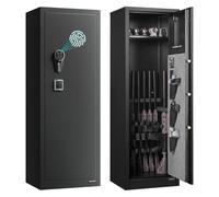 VEVOR Cassaforte Armadio Portafucili da 8 a 10 Armi, Cassaforte per Armi da Fuoco con Impronta Digitale e Password e Chiavi, con 3 Tasche per Supporti Regolabili, Accesso Rapido, per la Casa