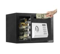 VEVOR Cassaforte con Fessura di Blocco Anteriore da 16,9 L, Cassaforte a Caduta per Denaro con Password e Manopola Girevole, per Contanti, Gioielli, Documenti, Angolo di apertura 150°, Nero