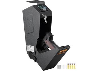 VEVOR Cassaforte per Pistole in Acciaio Cassaforte Biometrica per 1 Pistole 3 Modi di Tasti Sblocco per Impronte Digitali Combinazione per Gioielli Documenti Pistole Uso Domestico Cassaforte Pistole