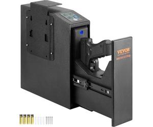 VEVOR Cassaforte per Pistole in Acciaio Cassaforte Biometrica per 1 Pistole Serratura 3 Modi di Tasti Sblocco per Impronte Digitali Combinazione 25,5x9,5x32 cm Pistole Uso Domestico Cassaforte Pistole