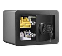 VEVOR Cassaforte Uso Domestico Serratura Codici Chiavi Capienza 14 L Ripiani Rimovibili per Contanti Oro Gioielli Passaporto, Cassetta di Sicurezza Password Chiavi Luce LED, Cassaforte Nera 7,25 kg