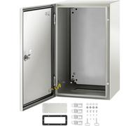 VEVOR Cassetta da Parete per Quadri Elettrici Impermeabile Grado IP66 con Serratura a Chiave 50 x 30 x 25 cm, Cassetta Stagna per Quadri Elettrici Cablaggio Interno Esterno in Acciaio al Carbonio IP66
