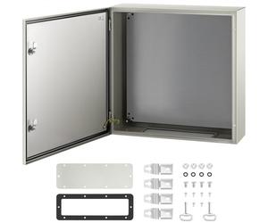 VEVOR Cassetta da Parete per Quadri Elettrici Impermeabile Grado IP66 con Serratura a Chiave 60 x 60 x 20 cm, Cassetta Stagna per Quadri Elettrici Cablaggio Interno Esterno in Acciaio al Carbonio IP66