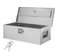 VEVOR Cassetta degli attrezzi per pianale di camion in alluminio, cassetta degli attrezzi con maniglia laterale e chiavi di bloccaggio, camper, rimorchio, 30"x13"x9,6", argento