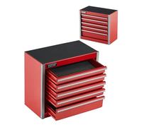 VEVOR Cassetta degli Attrezzi in Metallo, 218 mm con 5 Cassetti Cassetta degli Attrezzi Portatile in Metallo, Cassetta degli Attrezzi con Rivestimenti Piedini, Acciaio con Cuscinetti a Sfera, Rosso