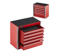 VEVOR Cassetta degli Attrezzi in Metallo, 218 mm con 5 Cassetti Cassetta degli Attrezzi Portatile in Metallo, Cassetta degli Attrezzi con Rivestimenti Piedini, Acciaio con Cuscinetti a Sfera, Rosso