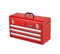VEVOR Tool Box Cassetta Attrezzi Portatile in Metallo 520 mm 3 Cassetti Rosso