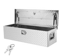 VEVOR Cassetta degli attrezzi per camion in alluminio resistente, cassetta degli attrezzi con maniglia laterale, per pick-up, pianale di camion, camper, rimorchio, 39"x13"x10", Argento