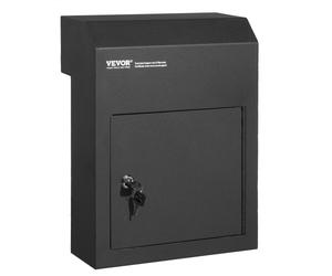VEVOR Cassetta per la Consegna delle Chiavi, Cassetta della Posta in Acciaio Resistente Cassetta Postale con Serratura a Chiave da 45 mm 304 mm, Cassetta della Posta 304 x 150 x 405 mm, Nero