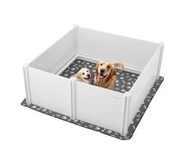 VEVOR Cassetta per Parto di Cani da 1520 x 1520 x 610 mm Recinto per Cuccioli da Interno con Porta Regolabile in Altezza e Tappetino Lavabile per Pipì, per Cani di Taglia XL, Bianco Latte