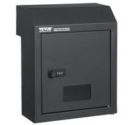 VEVOR Cassetta Postale per Chiavi, Cassetta Postale per Porta, Cassetta in Acciaio Resistente con Serratura a Combinazione 305 × 155 × 360 mm, Cassetta per Posta, Cassetta Portachiavi Grigio Scuro