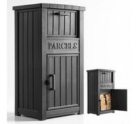 VEVOR Cassetta Postale per Consegna Pacchi da Esterno 1121 mm Colore Nero, in PP, per Portico Marciapiede e Ripostiglio Domestico, con Serratura Antifurto, Impermeabile e Resistente alle Intemperie