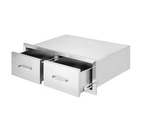 VEVOR Cassettiera Cassetto Doppio Accesso Orizzontale da 30 x 20 x 10 Pollici, Cassette Doppio Argento in Acciaio Inossidabile, Cassettiera da Cucina Aperto con Maniglia Uso in Stoviglie Armadietti