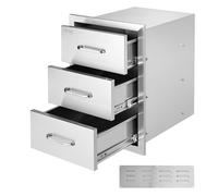 VEVOR Cassetto da incasso in acciaio inox a 3 livelli 40 x 45 x 55 cm