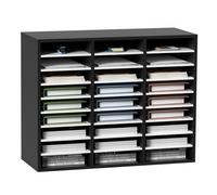 VEVOR Cassetto Mobiletto Portadocumenti max. 27 Scomparti Portadocumenti, Cassetto Portadocumenti in Legno Materiale MDF Organizzatore Nero per Documenti Carte Riviste File per Ufficio, Scuola