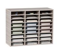 VEVOR Cassetto Mobiletto Portadocumenti max. 27 Scomparti Portadocumenti, Cassetto Portadocumenti in Legno Materiale MDF Organizzatore Grigio Chiaro per Documenti Carte Riviste per Ufficio, Scuola