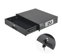 VEVOR Cassetto per Montaggio su Rack 2U, Capacità di Carico di 22,68 kg, Cassetto Bloccabile Scorrevole con Serratura e Fori per Cavi, per Armadio AV per Apparecchiature di Rete da 482 mm