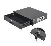 VEVOR Cassetto per Montaggio su Rack 2U, Capacità di Carico di 22,68 kg, Cassetto Bloccabile Scorrevole con Serratura e Fori per Cavi, per Armadio AV per Apparecchiature di Rete da 482 mm