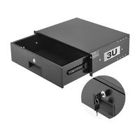 VEVOR Cassetto per Montaggio su Rack 3U, Capacità di Carico di 22,68 kg, Cassetto Bloccabile Scorrevole con Serratura e Fori per Cavi, per Armadio AV per Apparecchiature di Rete da 482 mm