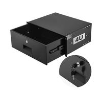 VEVOR Cassetto per Montaggio su Rack 4U, Capacità di 22,68 kg Profondità 350 mm, Cassetto Bloccabile Scorrevole con Serratura e Fori per Cavi, per Armadio AV per Apparecchiature di Rete