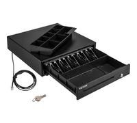 VEVOR Cassetto Contanti 41cm Registratore di Cassa da 5 Banconote 8 Portamonete