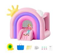 VEVOR Castello Gonfiabile, Trampolino per Casetta da Gioco per Interni/Esterni, Castello Gonfiabile per Bambini con Ventilatore, Scivolo, Borsa di Stoccaggio, Castello Gonfiabile 280x230x230 cm