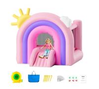 VEVOR Castello Gonfiabile, Trampolino per Casetta da Gioco per Interni/Esterni, Castello Gonfiabile per Bambini con Ventilatore, Scivolo, Borsa di Stoccaggio, Castello Gonfiabile 280x230x230 cm