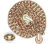 VEVOR Catena a maglie da traino con ganci a forcella, catena di trasporto G80 8 mm x 316 cm, capacità di carico della catena per tronchi 2,22 T, per il fissaggio di attrezzature per carro attrezzi