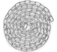 VEVOR Catena a maglie in acciaio al carbonio zincato, 5,1 mm x 3,04 m, Capacità di carico 498 kg, Due connettori rapidi, Catena per traino, Sospensione, Campeggio, Catena traino di sicurezza da auto