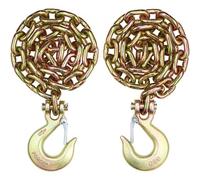 VEVOR Catena di traino con gancio a forcella Confezione da 2 catene di trasporto G80 10 mm x 88,39 cm, carico catena per tronchi 3,22 tonnellate, per il fissaggio di attrezzature per carro attrezzi