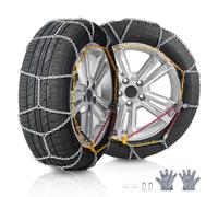 VEVOR Catene da Neve 680/610mm Catene da Pneumatici Lega di Acciaio al Manganese, Catene di Trazione di Emergenza 2 Pezzi, per Auto Catene di Emergenza per Carichi Pesanti per Auto SUV Camion Argento