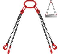 VEVOR Catene di Sollevamento a 4 Gambe G80, 1.5m Imbracatura per Catena di Sollevamento in Acciaio (1.5m con Capacità di Carico 5 T) per Macchinari, Fabbriche, Magazzini