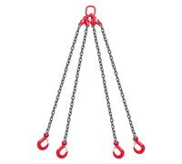 VEVOR Catene di Sollevamento con Ganci, Cinghia di Sollevamento a Catena, 10 mm x 3 m con Ganci di Presa a 4 Gambe, Catena per Gru in Lega di Acciaio G80, Capacità di 10,4 T, per Traino del Carico